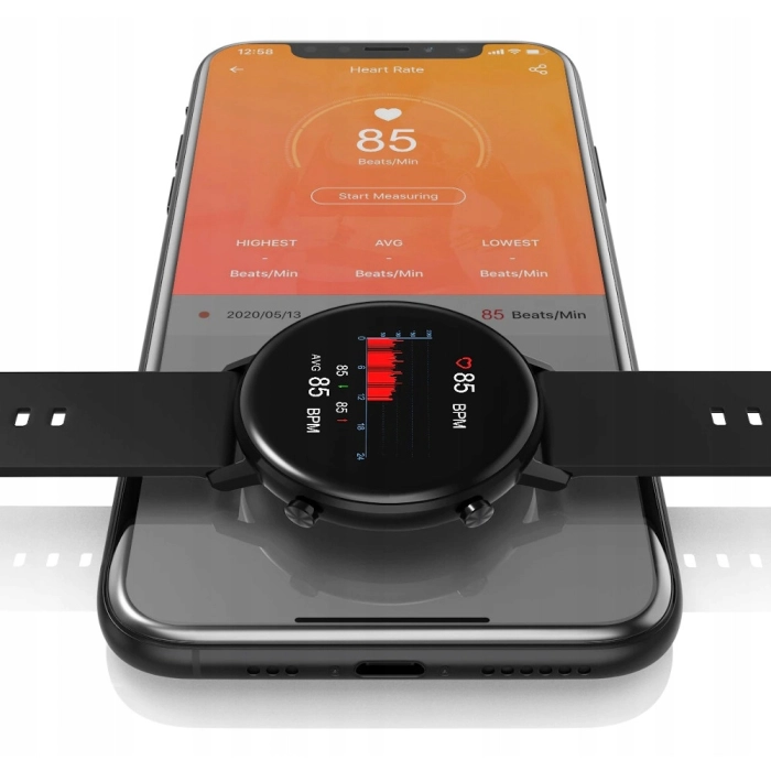 Smartwatch męski, damski Z96 - zegarek sportowy z pomiarem pulsu, ciśnienia + Szkło (Różowy)