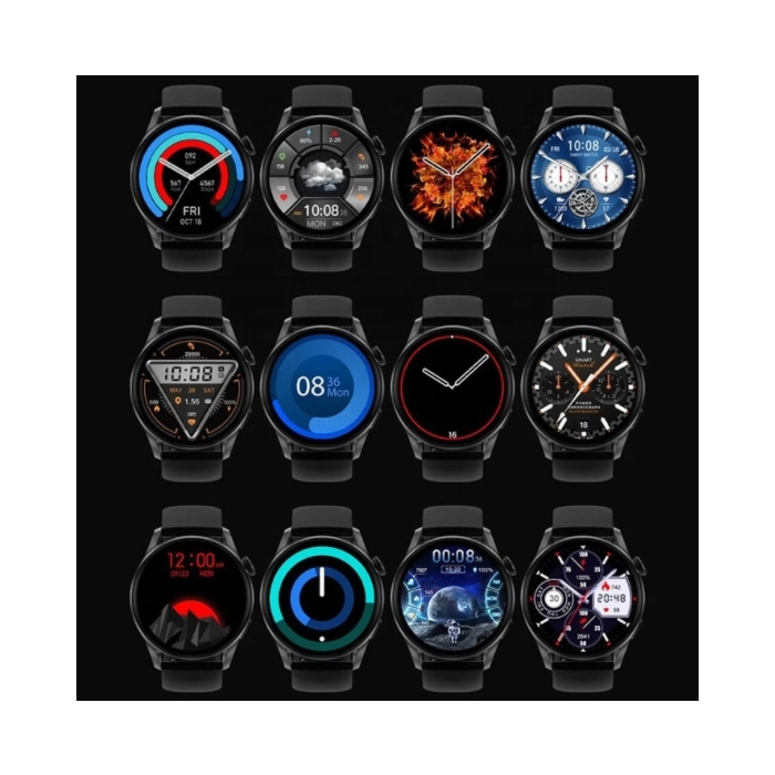 Smartwatch męski, damski Z3 - zegarek sportowy z pomiarem pulsu i EKG + Szkło (Czarny)