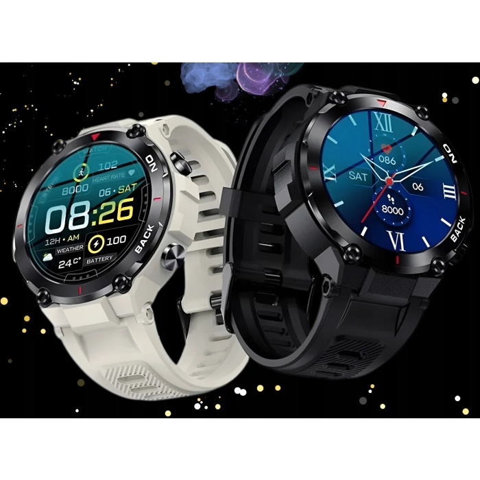 Smartwatch męski Z37 - zegarek militarny z GPS i pomiarem tętna i pulsu (Zielony)