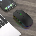 Myszka bezprzewodowa - bezklikowa i cicha z podświetleniem RGB