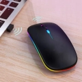 Myszka bezprzewodowa - bezklikowa i cicha z podświetleniem RGB
