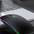 Myszka bezprzewodowa - bezklikowa i cicha z podświetleniem RGB