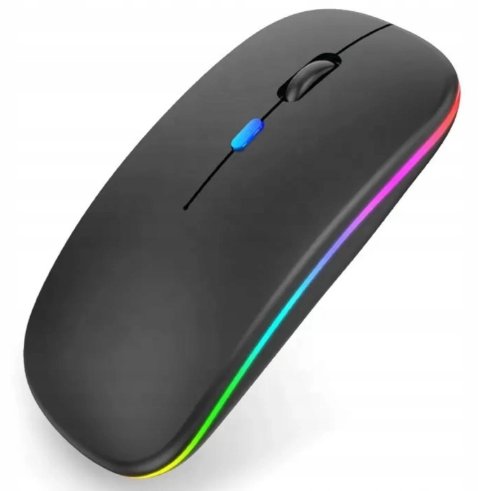 Myszka bezprzewodowa - bezklikowa i cicha z podświetleniem RGB