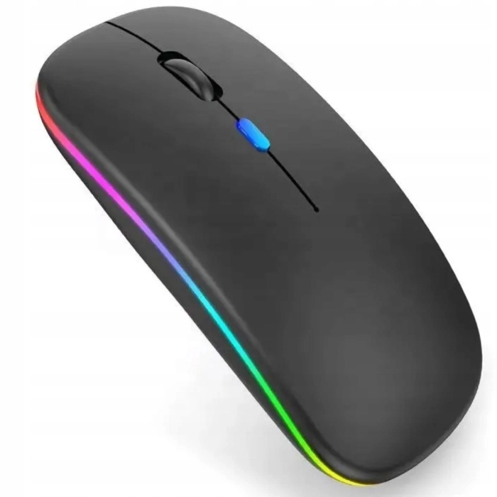 Myszka bezprzewodowa - bezklikowa i cicha z podświetleniem RGB