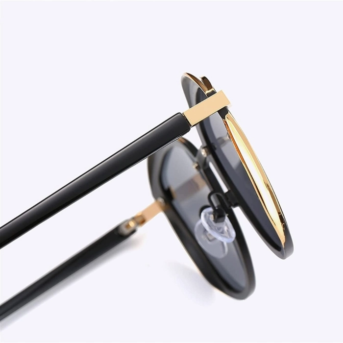 Okulary przeciwsłoneczne damskie kocie Kingseven z polaryzacją (Czarno-złote)