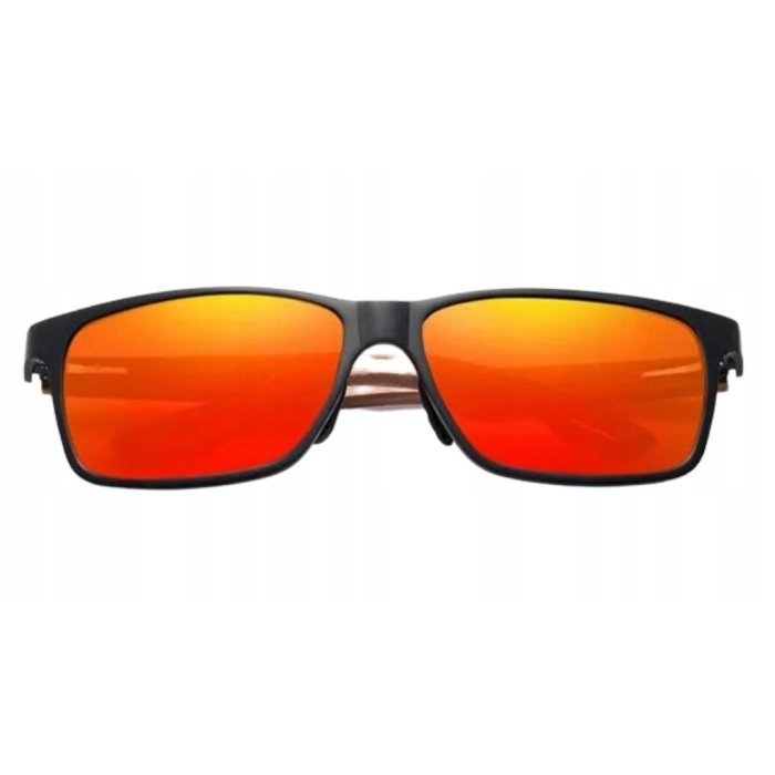 Okulary przeciwsłoneczne męskie drewniane Kingseven z polaryzacją + Etui (Srebrne)