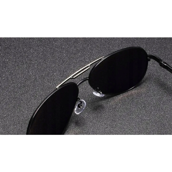 Okulary przeciwsłoneczne męskie aviatory Kingseven z polaryzacją + Etui (Czarne)