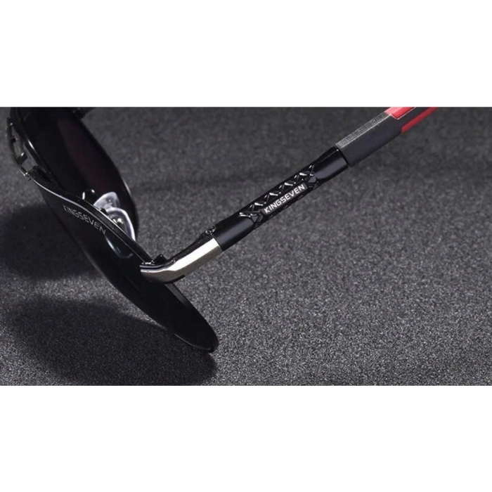 Okulary przeciwsłoneczne męskie aviatory Kingseven z polaryzacją + Etui (Czarne)