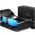 Okulary przeciwsłoneczne męskie aviatory Kingseven z polaryzacją + Etui (Niebieskie)