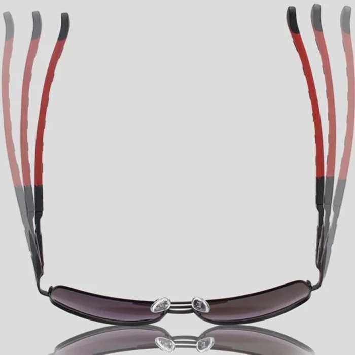 Okulary przeciwsłoneczne męskie aviatory Kingseven z polaryzacją + Etui (Czarno-srebrne)