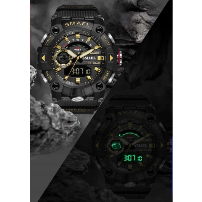 Zegarek męski SMAEL wojskowy militarny sportowy wodoodporny data alarm + pudełko