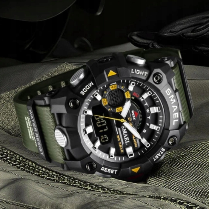 Zegarek męski SMAEL wojskowy militarny sportowy wodoodporny data alarm + pudełko
