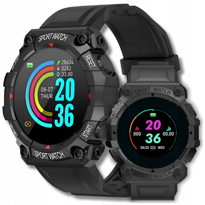 Smartwatch męski, damski Z68 - zegarek sportowy z pomiarem pulsu, kroków (Czarny)