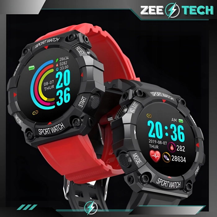 Smartwatch męski, damski Z68 - zegarek sportowy z pomiarem pulsu, kroków (Czarny)