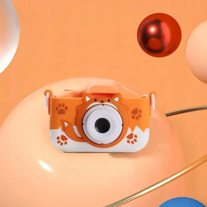 Aparat fotograficzny cyfrowy dla dzieci 40 mpx - Lisek + Karta 32 GB (Niebieski)