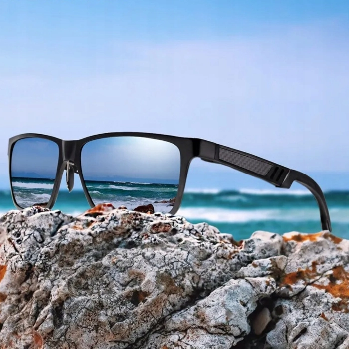 Okulary przeciwsłoneczne męskie Kingseven z polaryzacją UV400 + Etui (Niebieskie)