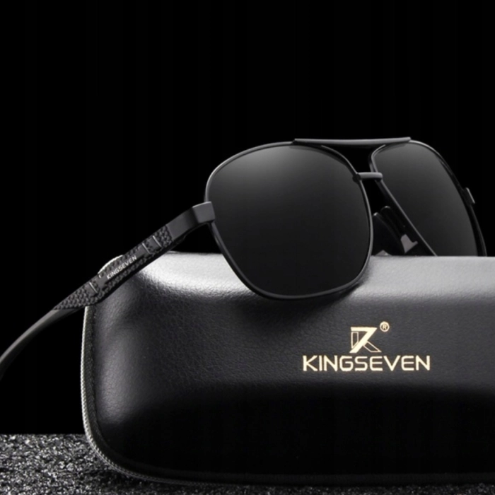 Okulary przeciwsłoneczne męskie Kingseven UV400 z polaryzacją + Etui (Niebieskie)