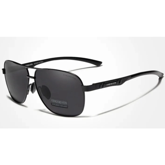 Okulary przeciwsłoneczne męskie Kingseven UV400 z polaryzacją + Etui (Czarne)