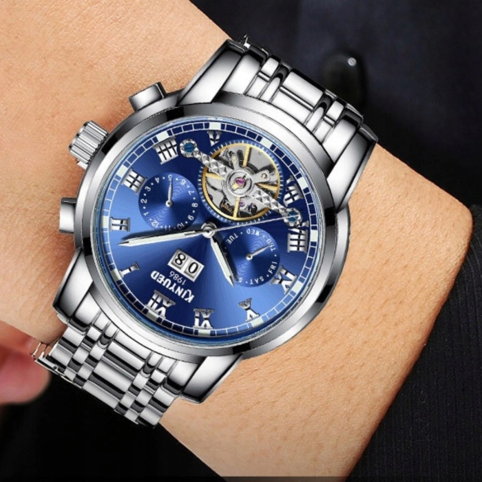 Zegarek mechaniczny automatyczny Kinyued - luksusowy z bransoletą + Pudełko (Złoty)