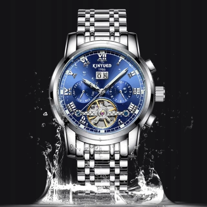 Zegarek mechaniczny automatyczny Kinyued - luksusowy z bransoletą + Pudełko (Złoty)