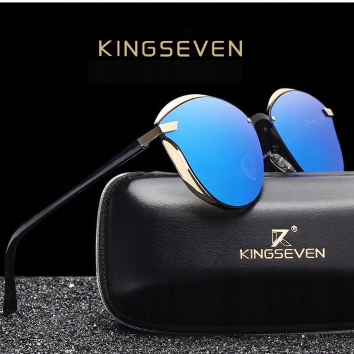 Okulary przeciwsłoneczne damskie kocie Kingseven z polaryzacją (Niebieskie)