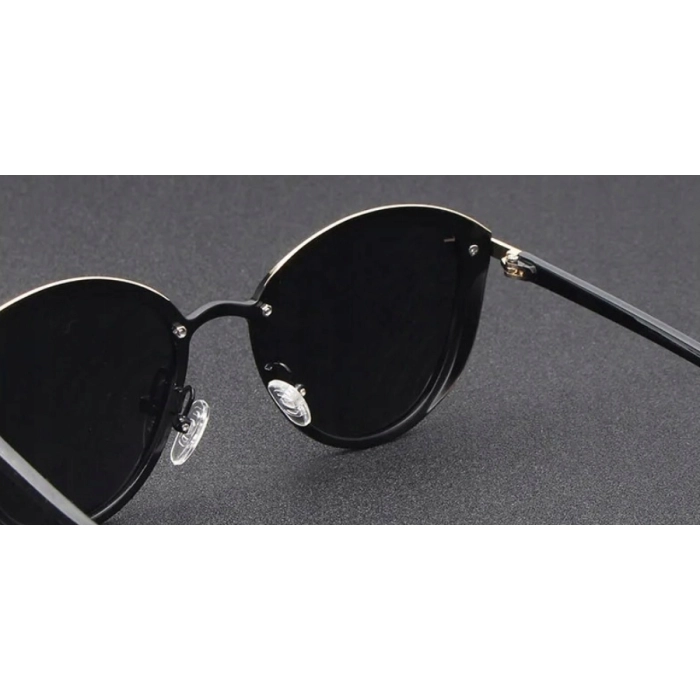 Okulary przeciwsłoneczne damskie kocie Kingseven z polaryzacją (Srebrno-czarne)