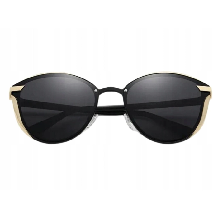 Okulary przeciwsłoneczne damskie kocie Kingseven z polaryzacją (Srebrno-czarne)
