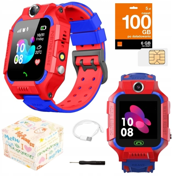 Smartwatch dla dzieci Z19 - zegarek dziecięcy z lokalizatorem LBS (Czerwony)