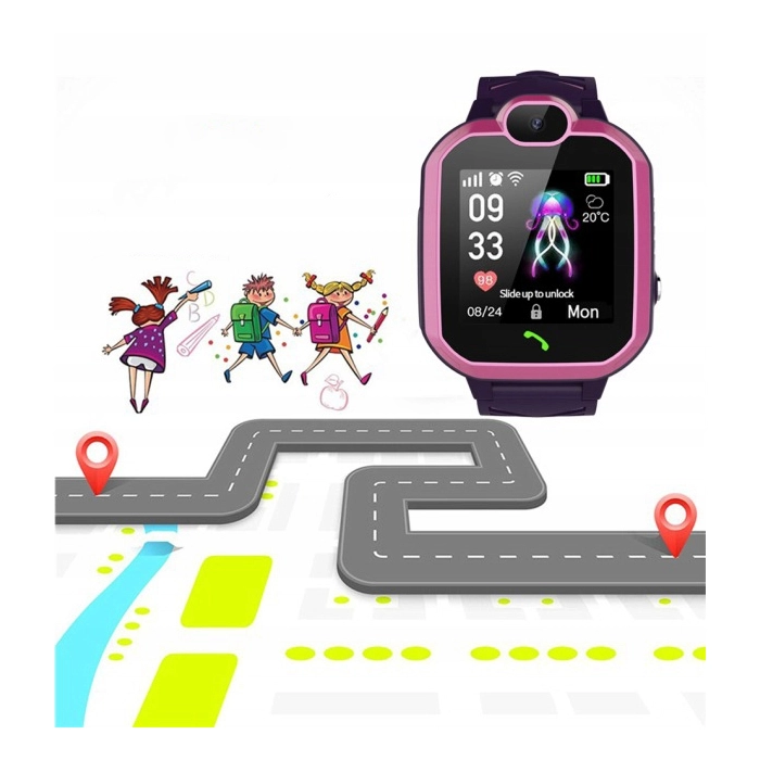 Smartwatch dla dzieci Z1 - zegarek dziecięcy z lokalizatorem LBS (Różowy)