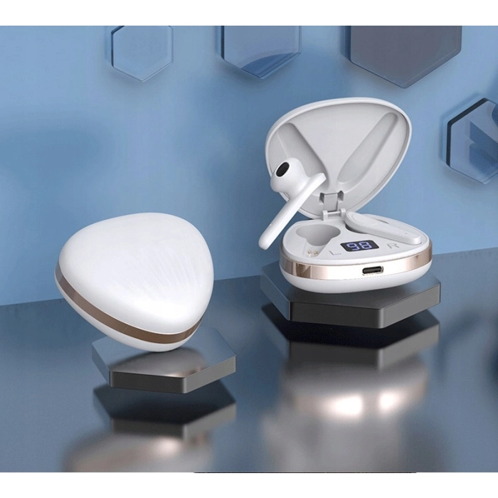 Słuchawki bezprzewodowe douszne z mikrofonem Z19 - sportowe gamingowe Bluetooth + Powerbank (Białe)