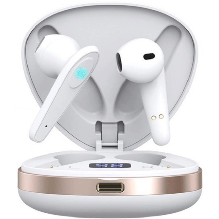 Słuchawki bezprzewodowe douszne z mikrofonem Z19 - sportowe gamingowe Bluetooth + Powerbank (Różowe)