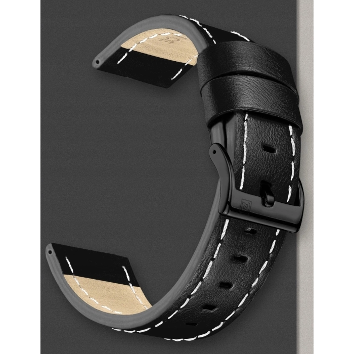 Zegarek męski Naviforce skórzany - analogowo-cyfrowy z datownikiem i stoperem (Czarno-czerwony)