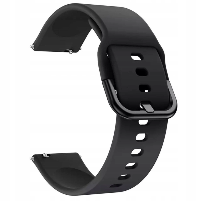 Pasek silikonowy YK do smartwatcha uniwersalny 22mm + teleskopy (Czarny)