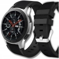 Pasek silikonowy Straight do smartwatcha uniwersalny 22mm + teleskopy (Czarny)