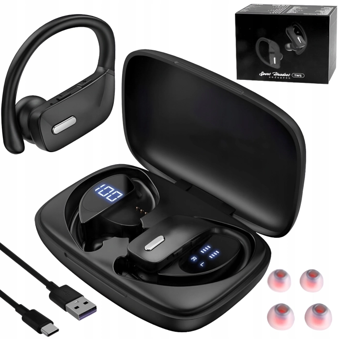 Słuchawki bezprzewodowe douszne z mikrofonem Z17 - sportowe gamingowe Bluetooth + Powerbank