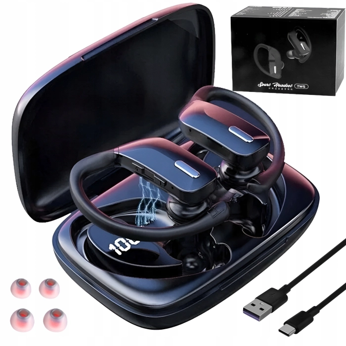 Słuchawki bezprzewodowe douszne z mikrofonem Z17 - sportowe gamingowe Bluetooth + Powerbank