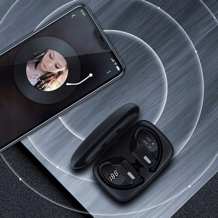 Słuchawki bezprzewodowe douszne z mikrofonem Z17 - sportowe gamingowe Bluetooth + Powerbank