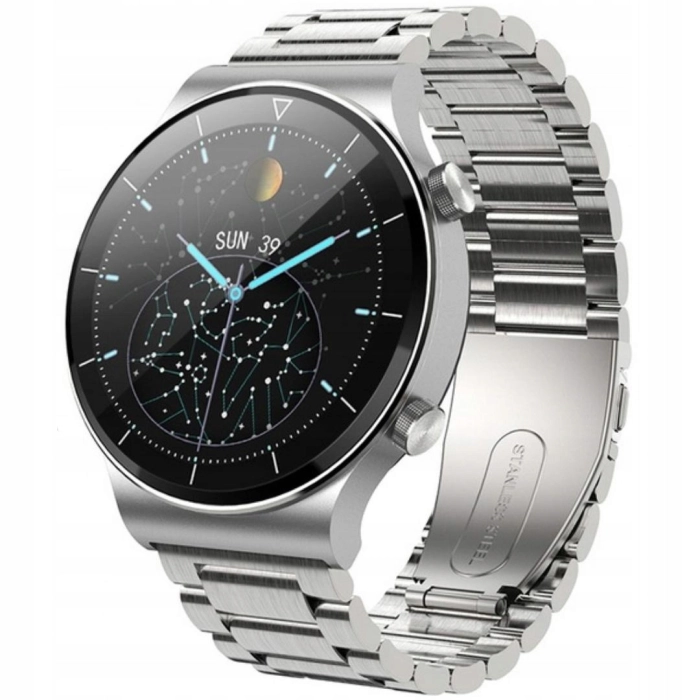 Pasek Bransoleta uniwersalna do smartwatcha 22mm + teleskopy (Srebrna)