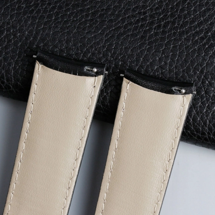 Pasek skórzany, uniwersalny do smartwatcha 22mm + teleskopy (Czarny)