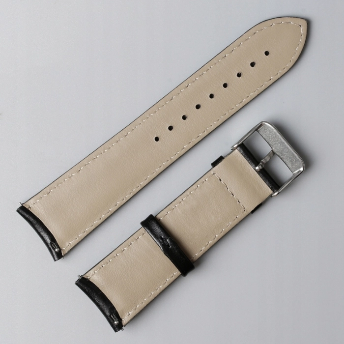 Pasek skórzany, uniwersalny do smartwatcha 22mm + teleskopy (Czarny)