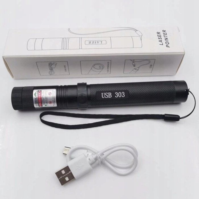Wskaźnik laserowy Zielony - Laser USB, Pointer, duży zasięg