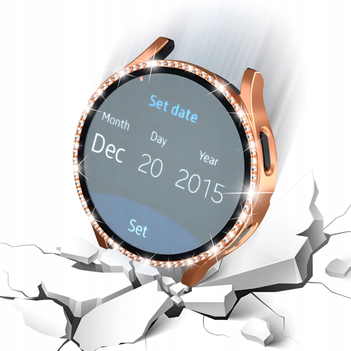 Etui + szkło do Samsung Galaxy Watch 4/5 40mm - Odporny case 2w1 (Różowe złoto)