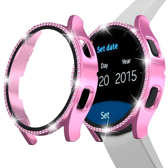 Etui + szkło do Samsung Galaxy Watch 4/5 40mm - Odporny case 2w1 (Różowe)