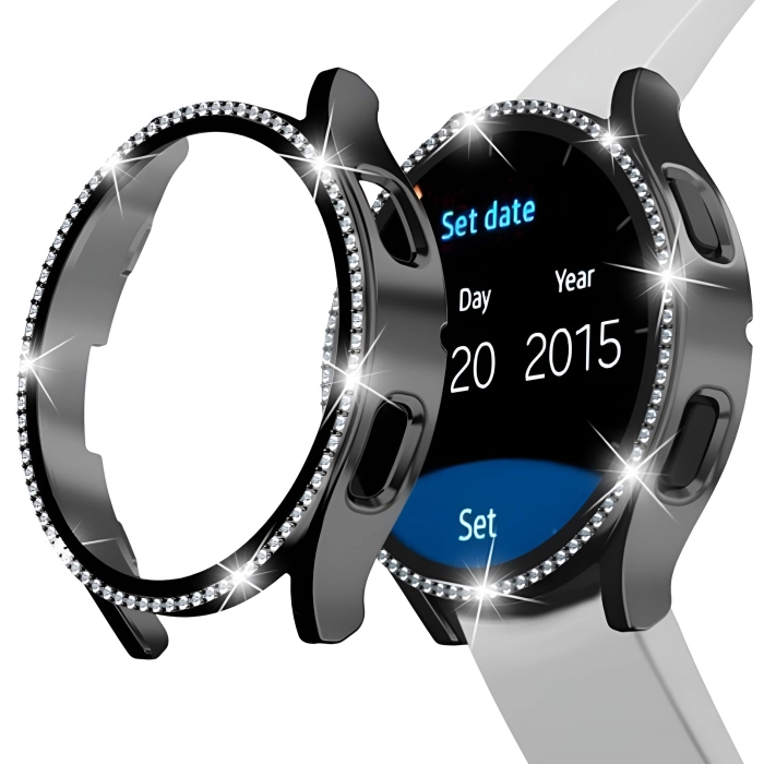 Etui + szkło do Samsung Galaxy Watch 4/5 40mm - Odporny case 2w1 (Czarne)