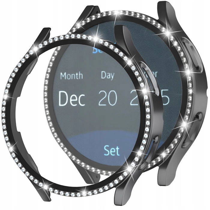 Etui + szkło do Samsung Galaxy Watch 4/5 40mm - Odporny case 2w1 (Czarne)