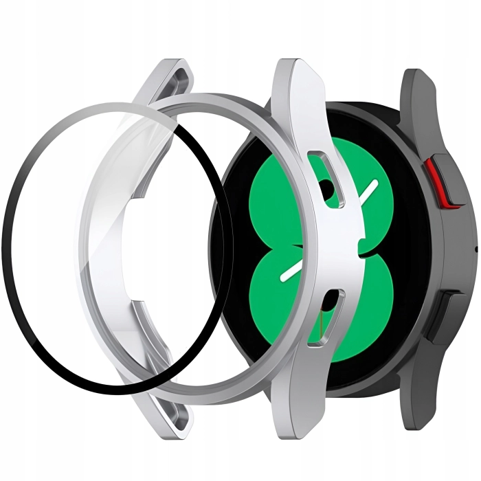 Etui + szkło do Samsung Galaxy Watch 4/5 44mm - Odporny case 2w1 (Czarne)