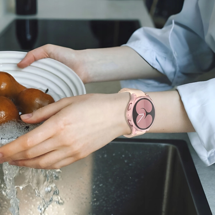 Etui + szkło do Samsung Galaxy Watch 4/5 44mm - Odporny case 2w1 (Srebrne)