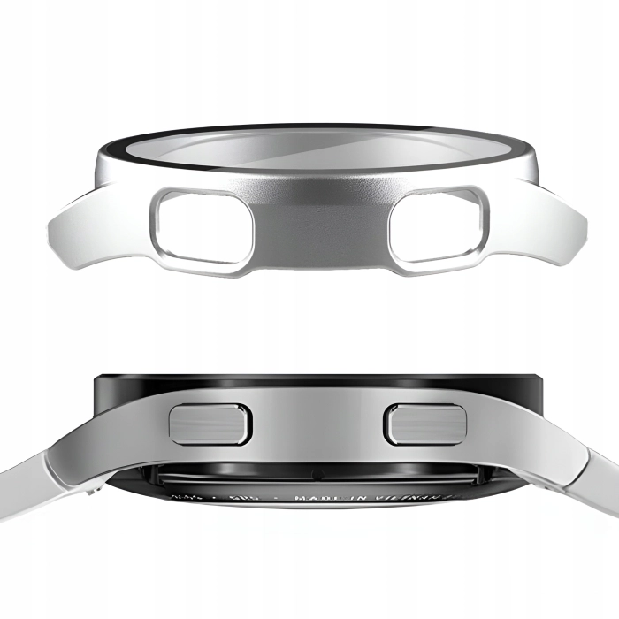 Etui + szkło do Samsung Galaxy Watch 4/5 44mm - Odporny case 2w1 (Srebrne)
