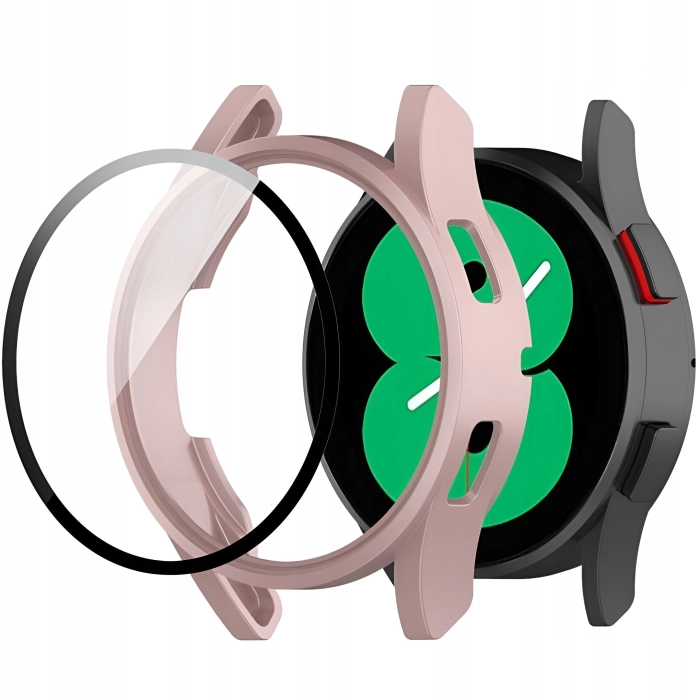 Etui + szkło do Samsung Galaxy Watch 4/5 44mm - Odporny case 2w1 (Różowe)