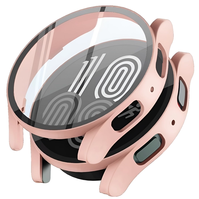 Etui + szkło do Samsung Galaxy Watch 4/5 44mm - Odporny case 2w1 (Różowe)